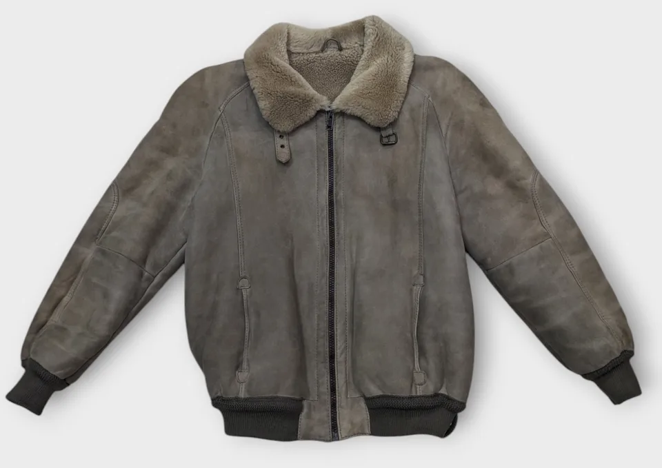 Дублёнка винтажная из овечьей шкуры (XL) — архивная находка